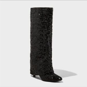 A New Day Abba Sequin Foldover Tall Boots